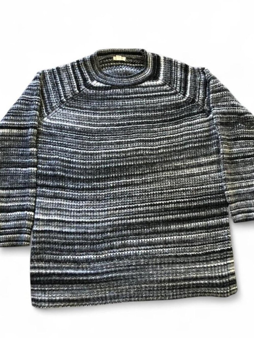 Ana Women’s L Knit Striped Sweater Black & Gray Winter Wear Fall Essential